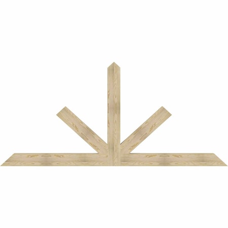 Ekena Millwork Saratoga Rough Sawn Timber Gable Bracket, Douglas Fir, 108"W x 49"H x 4"D x 6"F, 11/12 Pitch GBW108X49X0406SAR00RDF